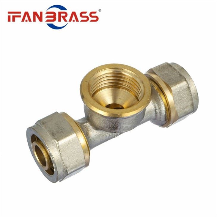 compression appliance tee brass